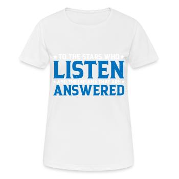 The Stars Who Listen The Dreams That Are Answered7 - Women's Breathable T-Shirt - white - Front - AI Model Female 172 dark (172cm)