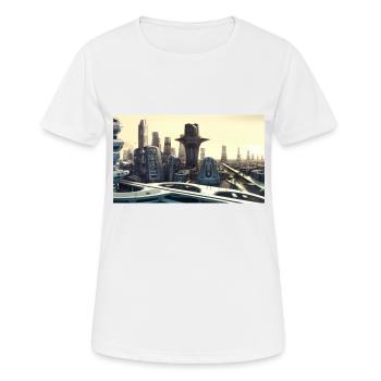 Ville du futur - T-shirt respirant Femme - blanc - Devant - AI Model Female 172 dark (172cm)