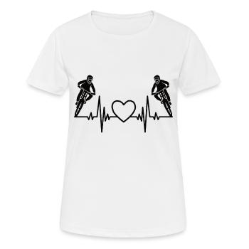 Radfahrer Fahrrad Radeln Fahrradfahrer Radfahren - Frauen T-Shirt atmungsaktiv - Weiß - Vorne - AI Model Female 172 dark (172cm)