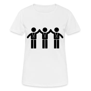 Teamwork - Frauen T-Shirt atmungsaktiv - Weiß - Vorne - AI Model Female 172 dark (172cm)