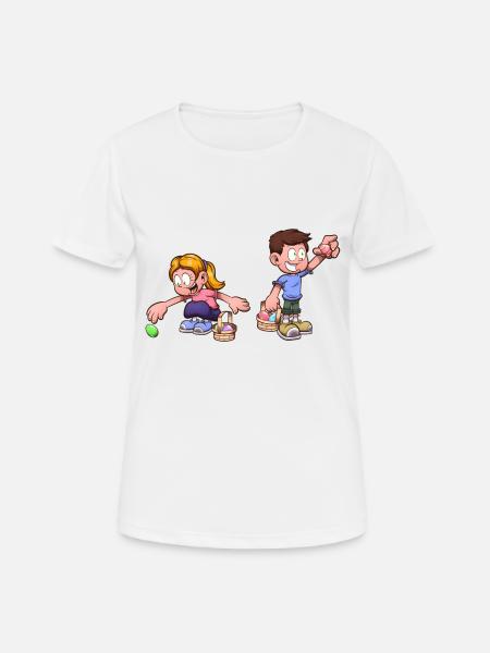 Kids Doing An Easter Egg Hunt - Women's Breathable T-Shirt - white