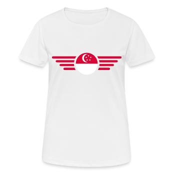 Singapur - Frauen T-Shirt atmungsaktiv - Weiß - Vorne - AI Model Female 172 dark (172cm)