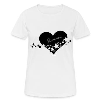 Sternenoma Herz mit Sternen - Frauen T-Shirt atmungsaktiv - Weiß - Vorne - AI Model Female 172 dark (172cm)