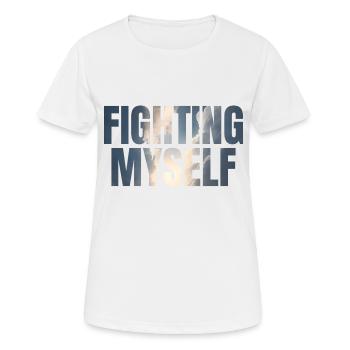 fighting myself Depression Geschenkidee - Frauen T-Shirt atmungsaktiv - Weiß - Vorne - AI Model Female 172 dark (172cm)