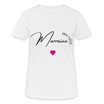 bientôt marraine - T-shirt respirant Femme - blanc - Devant - AI Model Female 172 dark (172cm)