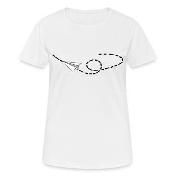 Papierflieger auf Reisen - Frauen T-Shirt atmungsaktiv - Weiß - Vorne - AI Model Female 172 dark (172cm)