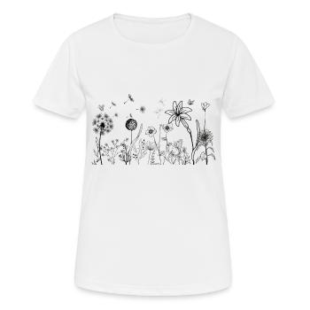 Minimalist flowers - Women's Breathable T-Shirt - white - Front - AI Model Female 172 dark (172cm)