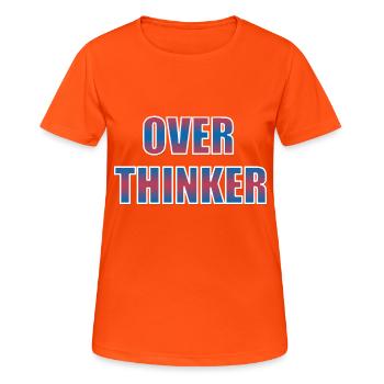 Überdenker - Frauen T-Shirt atmungsaktiv - Neonorange - Vorne - AI Model Female 172 dark (172cm)