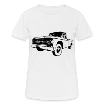 Pick-up américain voiture classique - T-shirt respirant Femme - blanc - Devant - AI Model Female 172 dark (172cm)