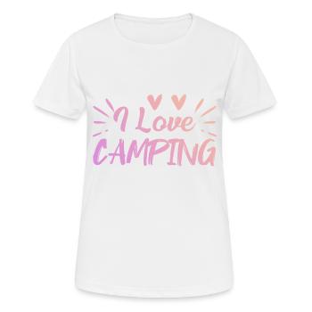 I love camping - Women's Breathable T-Shirt - white - Front - AI Model Female 172 dark (172cm)