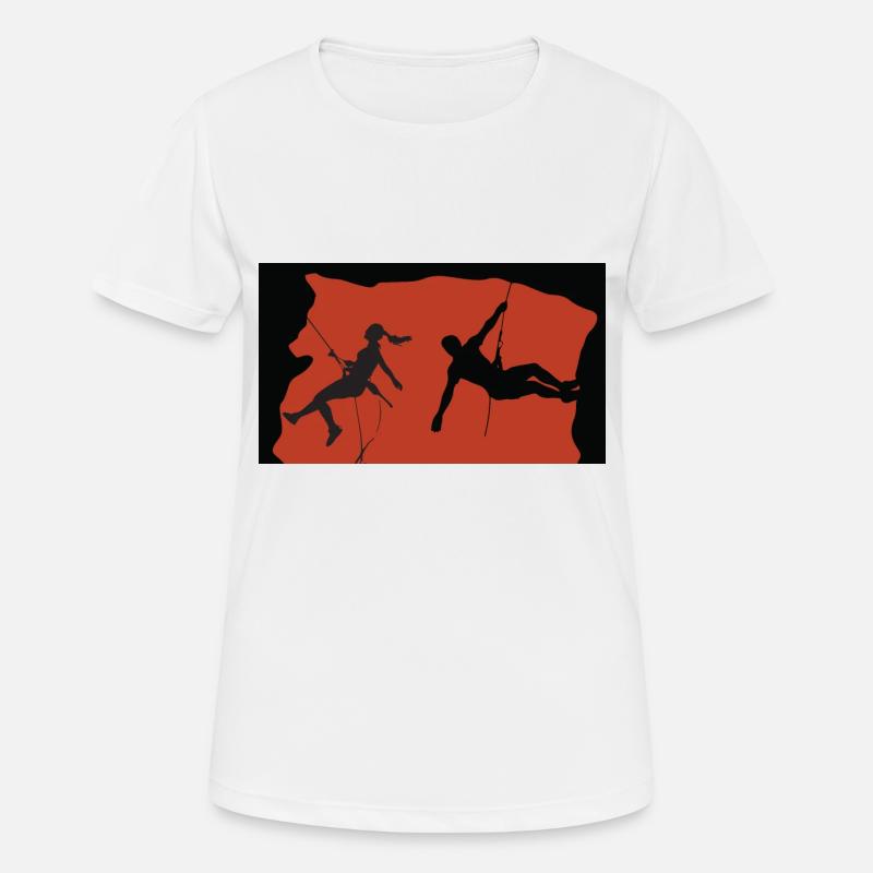 Rock Climbing - Women's Breathable T-Shirt - white