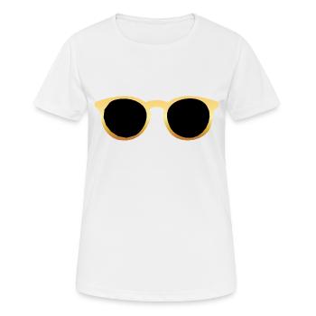 lunette de soleil or 2 B - T-shirt respirant Femme - blanc - Devant - AI Model Female 172 dark (172cm)