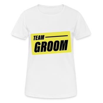 Team Groom Wedding Saying - Women's Breathable T-Shirt - white - Front - AI Model Female 172 dark (172cm)
