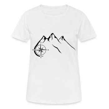 Kompass - Berg - (11) - Frauen T-Shirt atmungsaktiv - Weiß - Vorne - AI Model Female 172 dark (172cm)