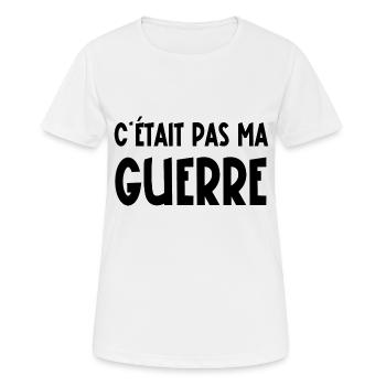 c'était pas ma guerre - T-shirt respirant Femme - blanc - Devant - AI Model Female 172 dark (172cm)