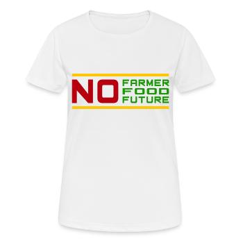 No Farmer No Food No Future Bauern Demo Protest - Frauen T-Shirt atmungsaktiv - Weiß - Vorne - AI Model Female 172 dark (172cm)