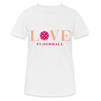 floorballer floorball-love - Frauen T-Shirt atmungsaktiv - Weiß - Vorne - AI Model Female 172 dark (172cm)