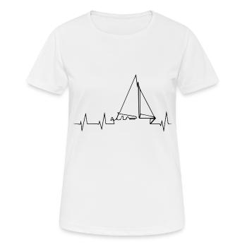 Segelboot Heartbeat Segelboot Segelboot - Frauen T-Shirt atmungsaktiv - Weiß - Vorne - AI Model Female 172 dark (172cm)
