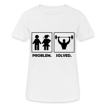 Problem solved fitness - Women's Breathable T-Shirt - white - Front - AI Model Female 172 dark (172cm)