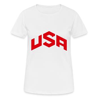 USA - Women's Breathable T-Shirt - white - Front - AI Model Female 172 dark (172cm)