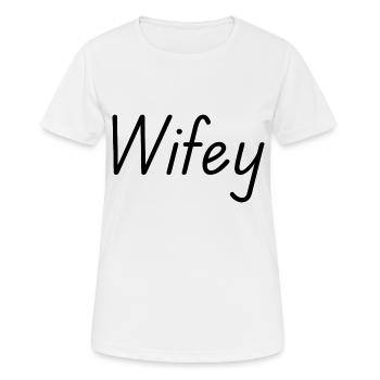 Ehefrau - Frauen T-Shirt atmungsaktiv - Weiß - Vorne - AI Model Female 172 dark (172cm)