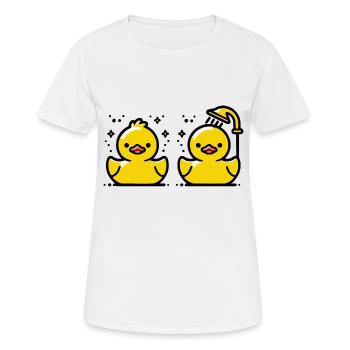 Quietscheenten Badeenten - Frauen T-Shirt atmungsaktiv - Weiß - Vorne - AI Model Female 172 dark (172cm)