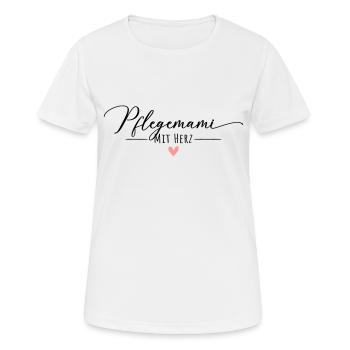 Foster mom with heart Foster mom - Women's Breathable T-Shirt - white - Front - AI Model Female 172 dark (172cm)