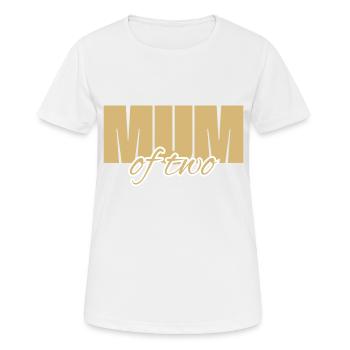Mum of Two hell - Frauen T-Shirt atmungsaktiv - Weiß - Vorne - AI Model Female 172 dark (172cm)