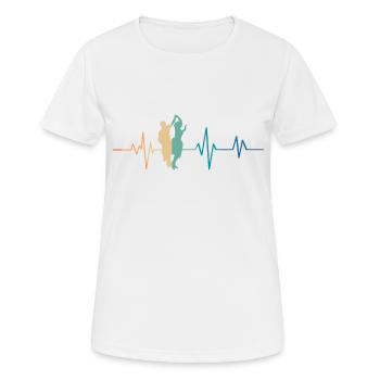 Battement de coeur rétro danse - T-shirt respirant Femme - blanc - Devant - AI Model Female 172 dark (172cm)