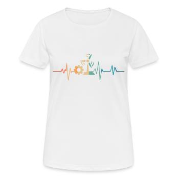 Heartbeat Retro Engineer Energy Renewed - Women's Breathable T-Shirt - white - Front - AI Model Female 172 dark (172cm)