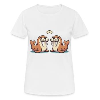 seehund love - Frauen T-Shirt atmungsaktiv - Weiß - Vorne - AI Model Female 172 dark (172cm)