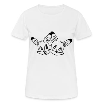 2 Füchse Paar Verliebt Zwei Freunde Liebe Team Süß - Frauen T-Shirt atmungsaktiv - Weiß - Vorne - AI Model Female 172 dark (172cm)