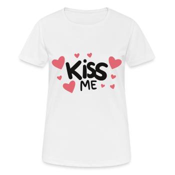 Kiss Me - Women's Breathable T-Shirt - white - Front - AI Model Female 172 dark (172cm)