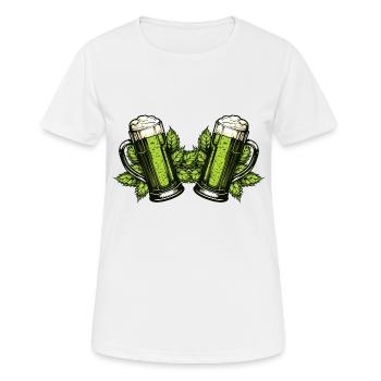 Bierglas Hopfen - Frauen T-Shirt atmungsaktiv - Weiß - Vorne - AI Model Female 172 dark (172cm)