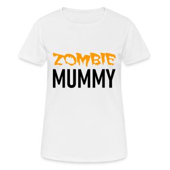 Zombie Mummy - Halloween - Kürbis - Hexe - Horror - Frauen T-Shirt atmungsaktiv - Weiß - Vorne - AI Model Female 172 dark (172cm)