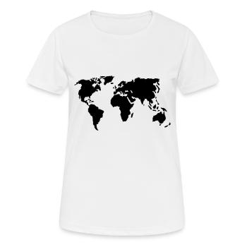 Welt - Frauen T-Shirt atmungsaktiv - Weiß - Vorne - AI Model Female 172 dark (172cm)