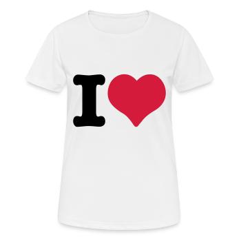 I Love - I Herz - Frauen T-Shirt atmungsaktiv - Weiß - Vorne - AI Model Female 172 dark (172cm)
