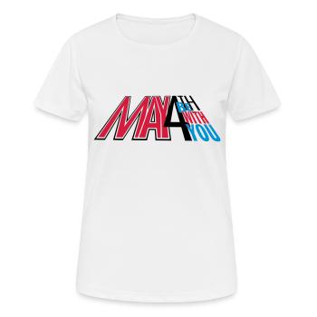 may4th_vec_3 de - Frauen T-Shirt atmungsaktiv - Weiß - Vorne - AI Model Female 172 dark (172cm)