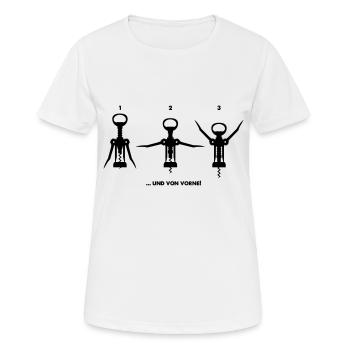 Wein-Workout - Frauen T-Shirt atmungsaktiv - Weiß - Vorne - AI Model Female 172 dark (172cm)