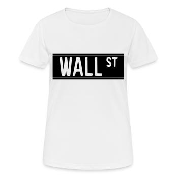 Wall Street 1 - Frauen T-Shirt atmungsaktiv - Weiß - Vorne - AI Model Female 172 dark (172cm)