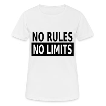 No Rules No Limits - Frauen T-Shirt atmungsaktiv - Weiß - Vorne - AI Model Female 172 dark (172cm)