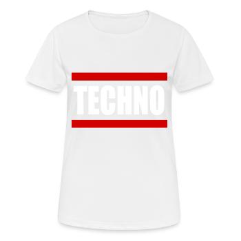 Techno Rave Musik - Frauen T-Shirt atmungsaktiv - Weiß - Vorne - AI Model Female 172 dark (172cm)
