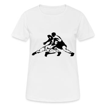 Ringer - Frauen T-Shirt atmungsaktiv - Weiß - Vorne - AI Model Female 172 dark (172cm)