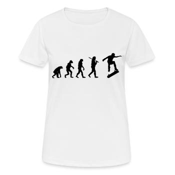 Evolution skate - Frauen T-Shirt atmungsaktiv - Weiß - Vorne - AI Model Female 172 dark (172cm)
