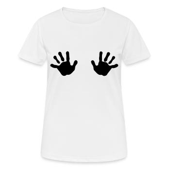 Two Hands - Women's Breathable T-Shirt - white - Front - AI Model Female 172 dark (172cm)