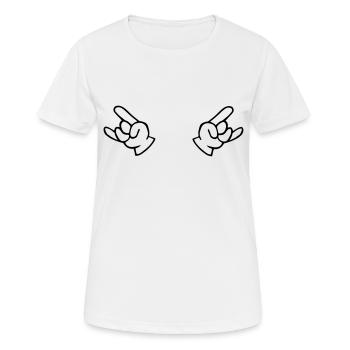 Hände metal - Frauen T-Shirt atmungsaktiv - Weiß - Vorne - AI Model Female 172 dark (172cm)