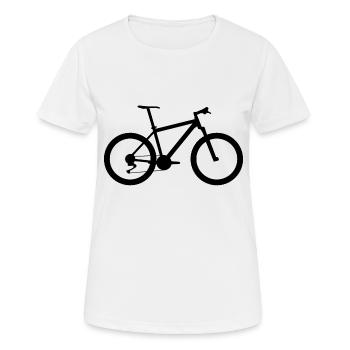 Fahrrad Radfahren Fahrrad Symbol schwarz - Frauen T-Shirt atmungsaktiv - Weiß - Vorne - AI Model Female 172 dark (172cm)