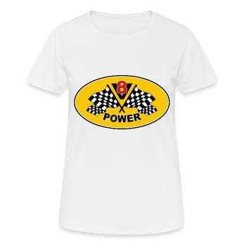 V8 Engine - T-shirt respirant Femme - blanc - Devant - AI Model Female 172 dark (172cm)