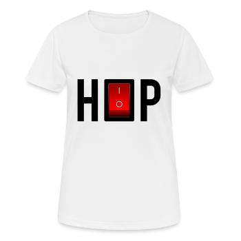 on off switch, hip hop, on off switch, rap - Women's Breathable T-Shirt - white - Front - AI Model Female 172 dark (172cm)