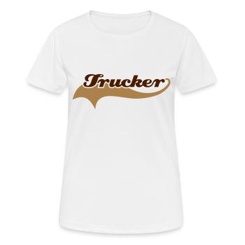 trucker_schweif - Frauen T-Shirt atmungsaktiv - Weiß - Vorne - AI Model Female 172 dark (172cm)